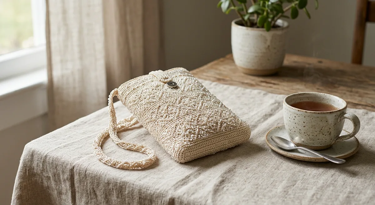 Aster Beaded Phone Bag — handmade crossbody bags