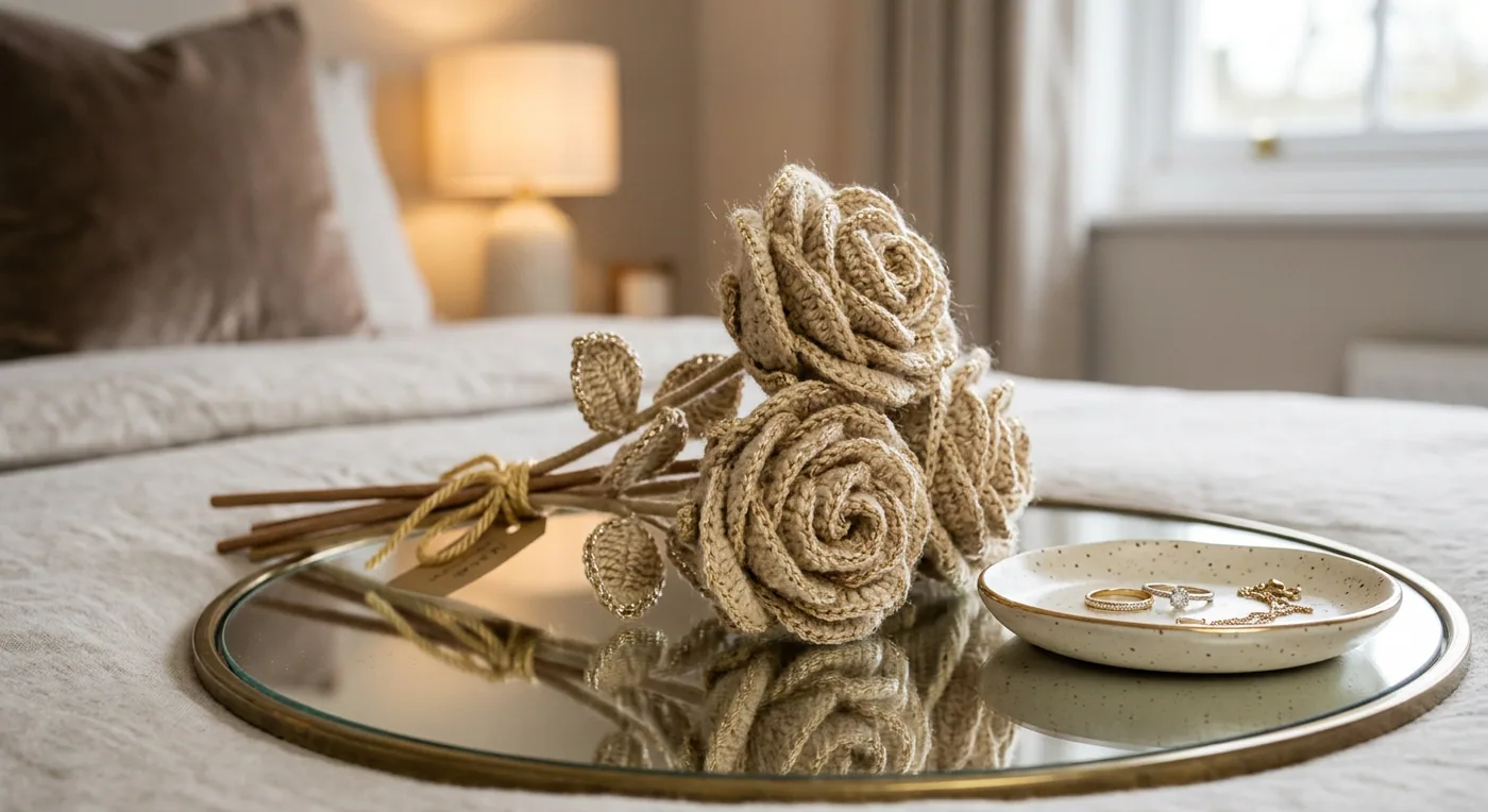 Champagne Rose Trio — handmade roses