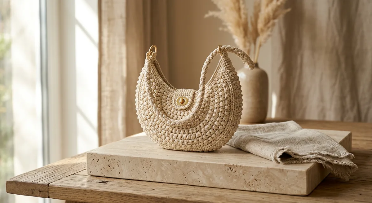 Hélène Crescent Bag — handmade handbags
