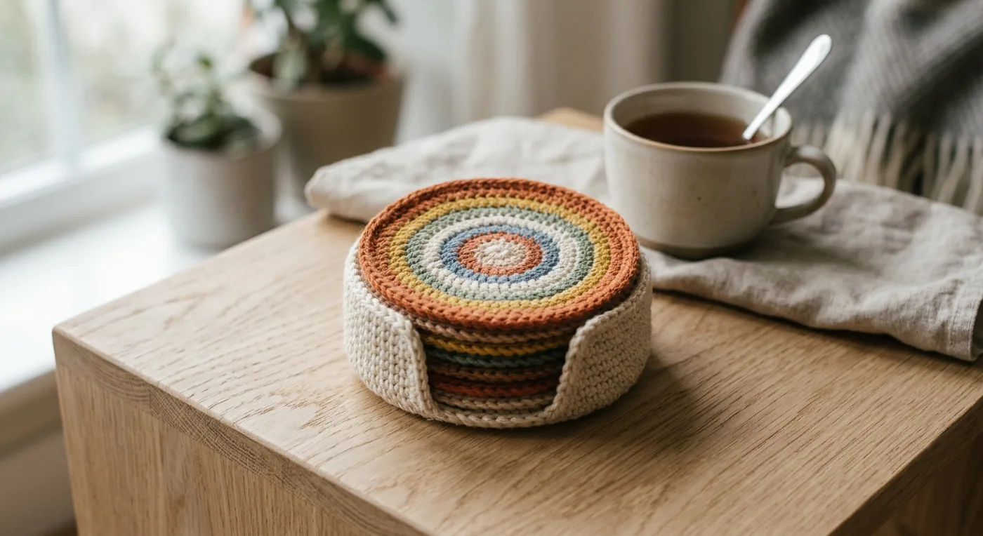 Rainbow Arc Coaster Set — handmade coasters