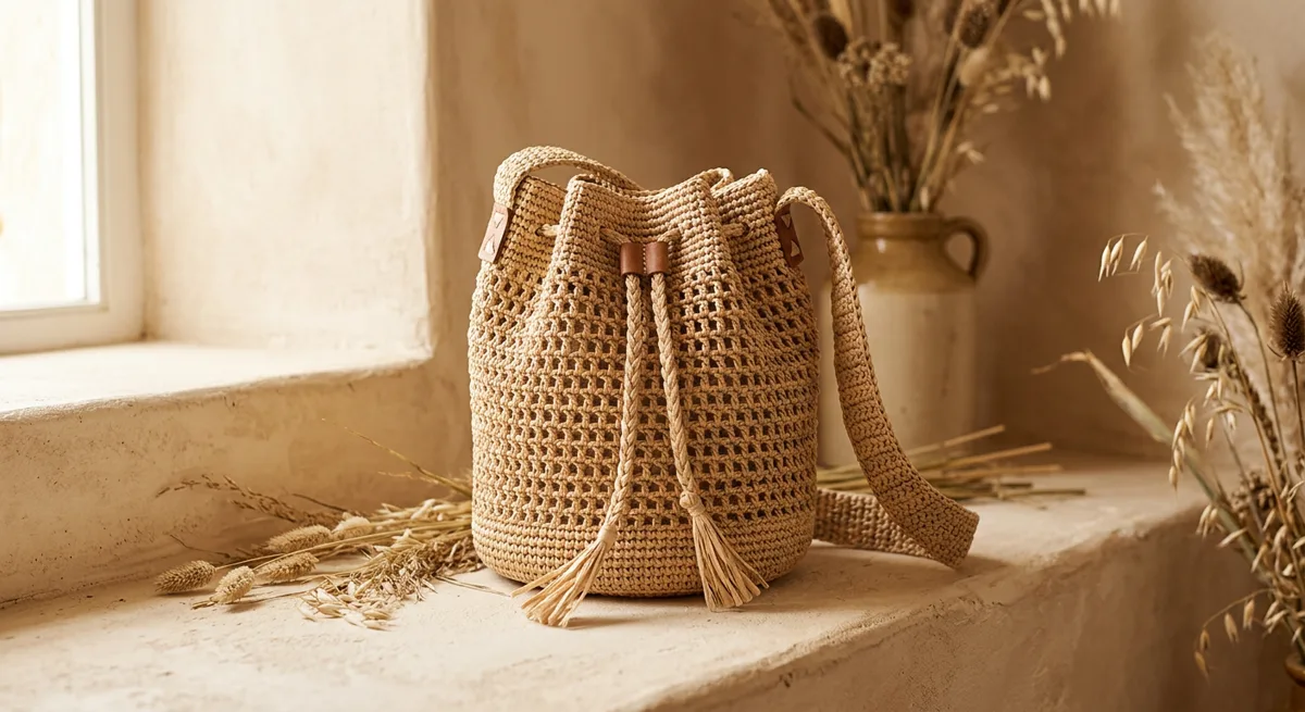 Lune Drawstring Bucket Bag — handmade bucket bags