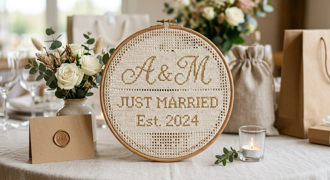 Mr & Mrs Keepsake Hoop — handmade wedding gifts