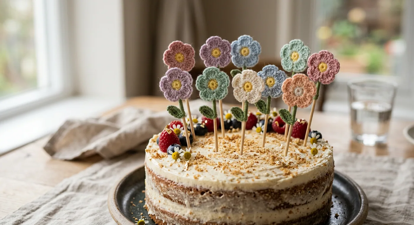 Birthday Cake Topper Flowers — handmade birthday gifts
