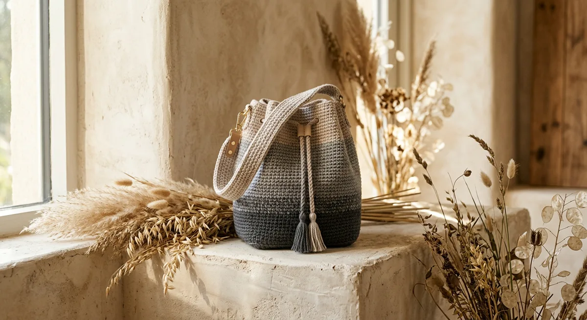 Cendre Ombré Bucket Bag — handmade bucket bags