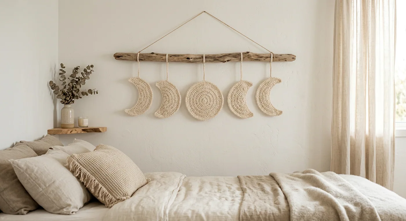 Moon fibre wall hanging
