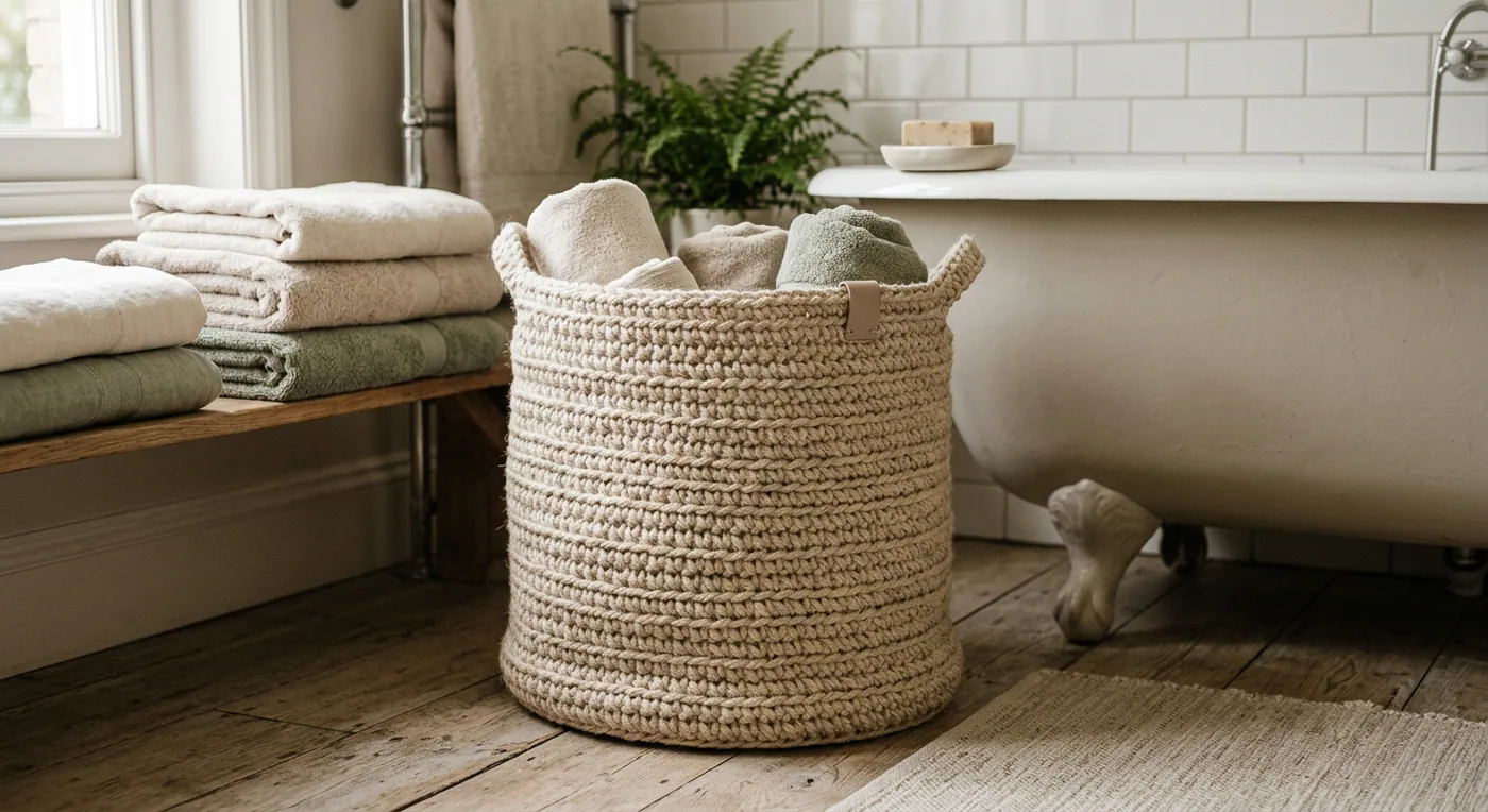 Laundry Floor Basket — handmade home decor
