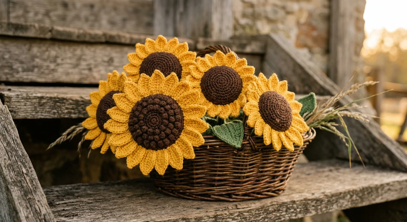 Sunflowers handmade crochet