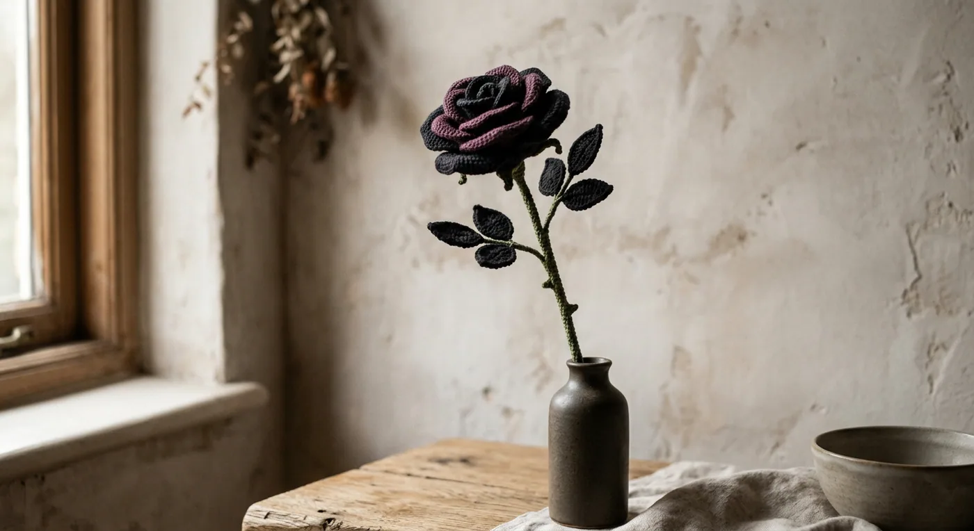 Noir Rose Single Stem — handmade roses