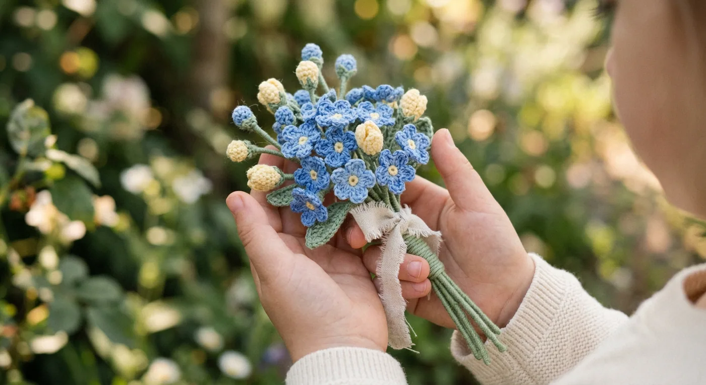 Forget-Me-Not Posy — handmade crochet flowers