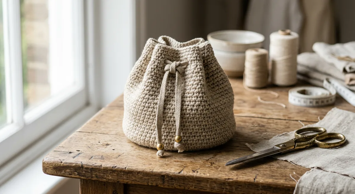 Grain Drawstring Pouch — handmade pouches