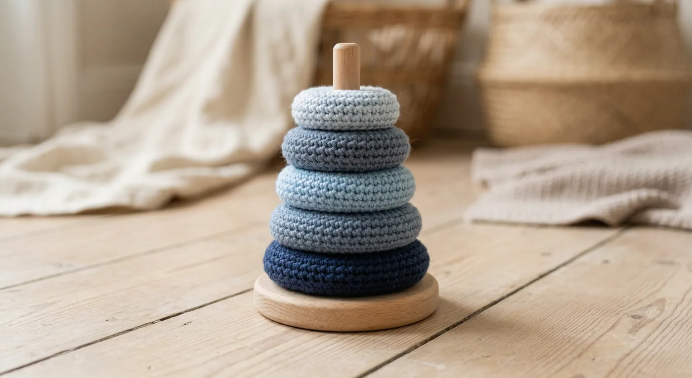 Sensory Stacking Rings — handmade baby toys