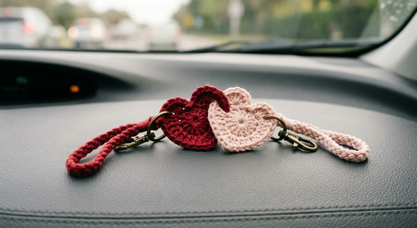 Two Hearts Keyring Pair — handmade valentine's collection