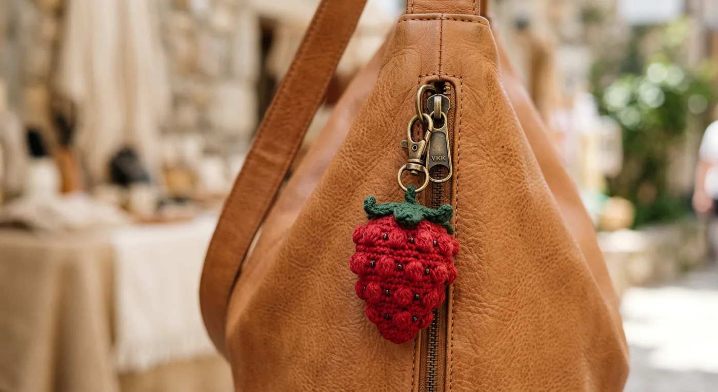 Strawberry Keyring — handmade keychains