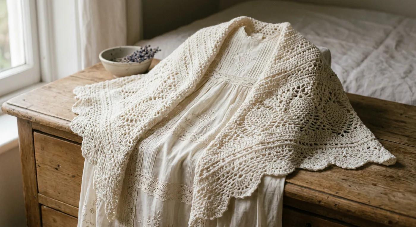 Heirloom Christening Shawl — handmade baby blankets