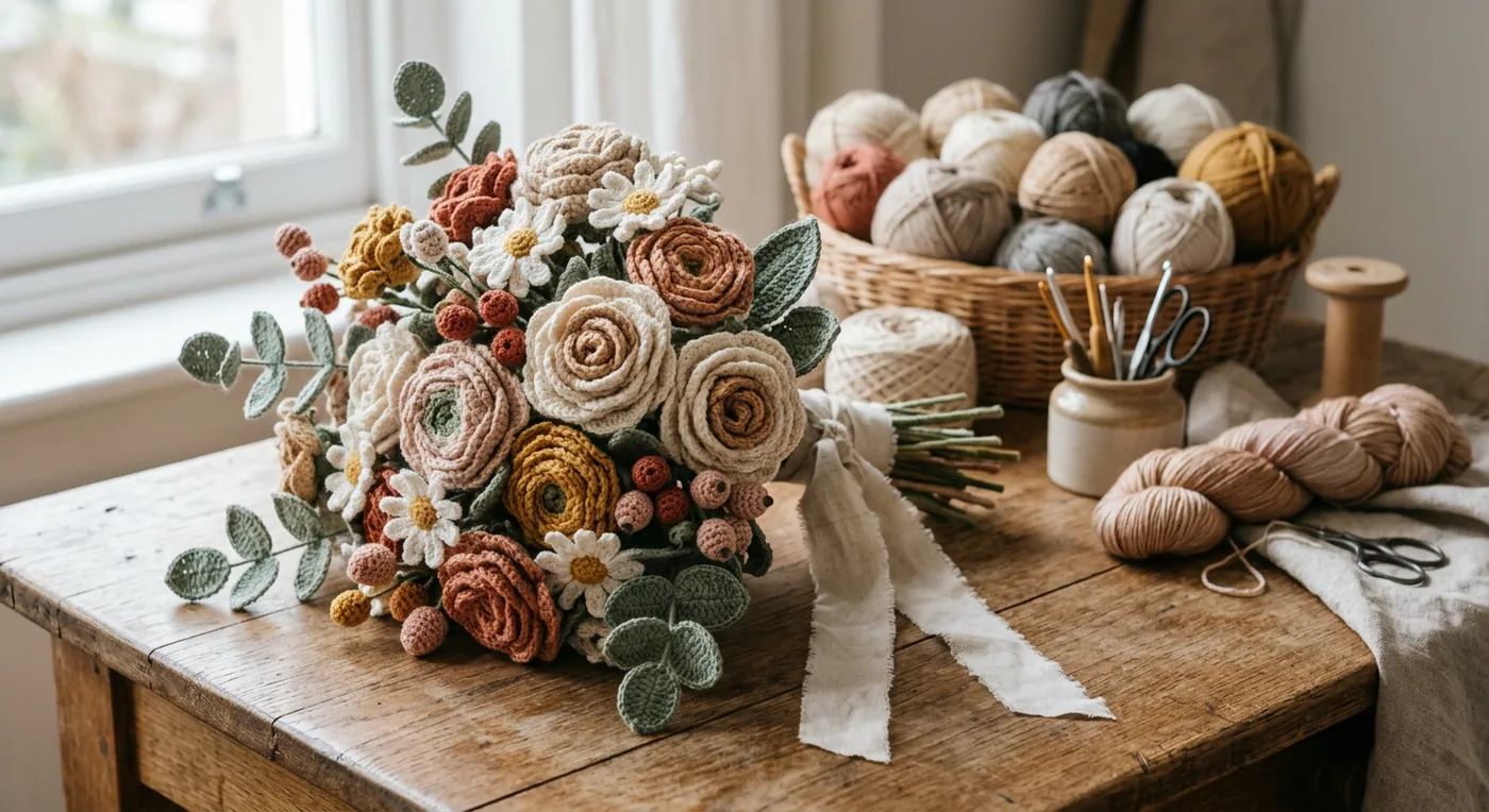Custom Colour Bouquet — handmade custom crochet designs