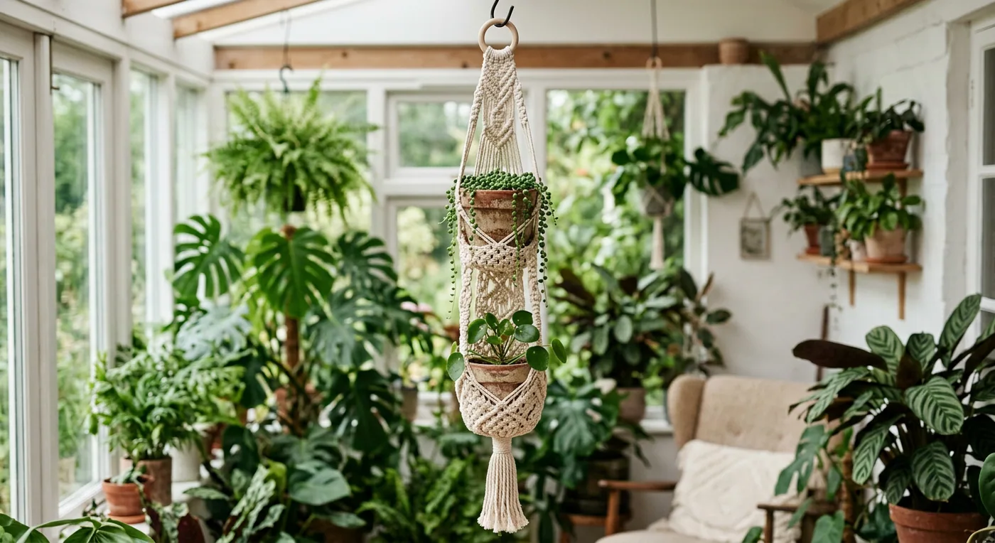 Double-tier plant hanger