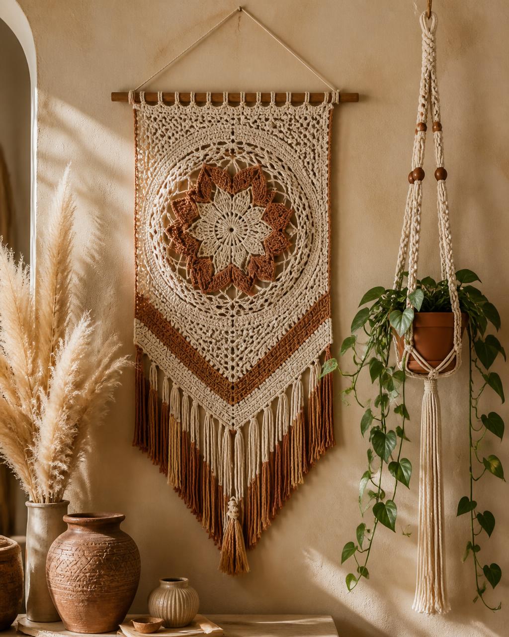 Crochet wall hanging detail